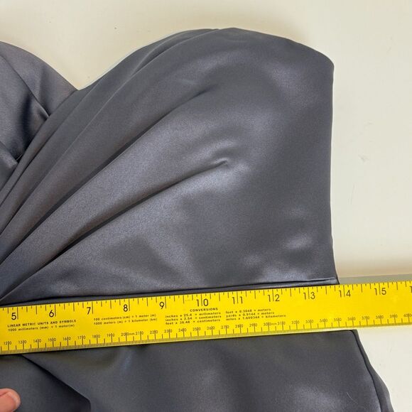 David’s Bridal Short Strapless Dress Pewter Grey 4 - Picture 8 of 10